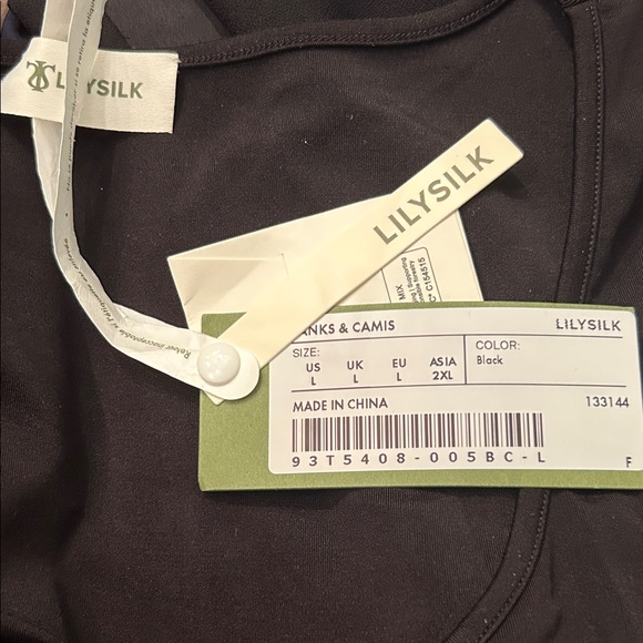 Lilysilk Black Jersey Scoop Tank Top - Picture 2 of 2